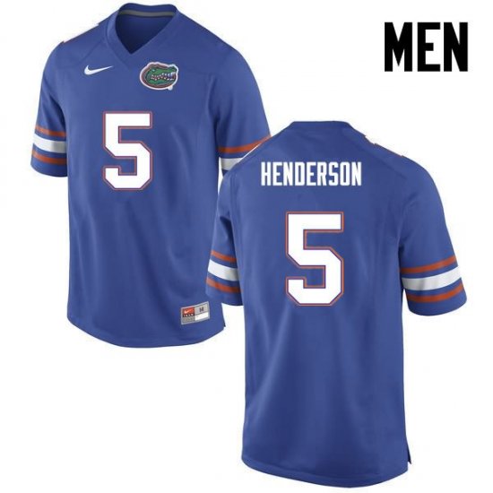 Men's Florida Gators #5 CJ Henderson NCAA Nike Blue Authentic Stitched College Football Jersey YAD4362DN